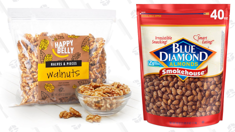 Blue Diamond Almonds, Smokehouse 40 oz. | $11 | AmazonHappy Belly California Walnuts, Halves and Pieces, 40 Ounce | $15 | Amazon